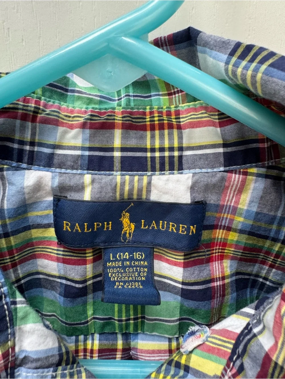 Ralph Lauren plaid button down short sleeve